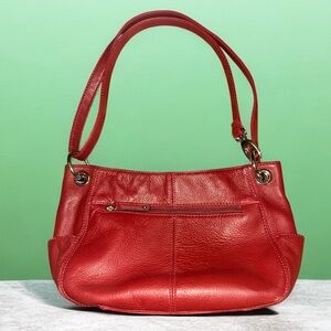 Tignanello Pebbled Leather Convertible Crossbody Bag Red